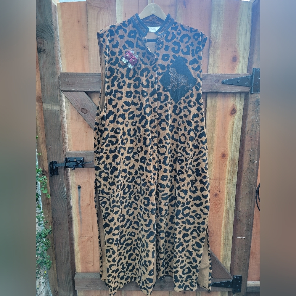 L'affaire Leopard Print Sleeveless Maxi Duster